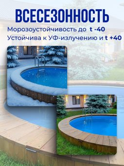 Чаша круглая для бассейна 700 х 165см. 0.6мм/Голубая фото