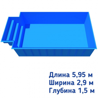 Полипропиленовый бассейн Верона Classic 2 с римской лестницей