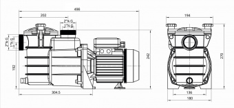 Насос с префильтром 10,5м3/ч PSH MINI-80M Н=10 0,6кВт 230В (морская вода) (1MIN0080M2V)