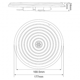 Лампа светодиодная 18Вт AML 12В для прожекторов RGB 260-280мм (HX-RF178-SMD2358-252)